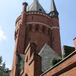 Wasserturm Tempelhofer Berg in Berlin-Kreuzberg im Stil des Historismus bzw. der Neogotik, Turmansicht