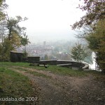 Blick über die Weserliedanlage herunter auf die Stadt Hann.-Münden