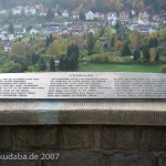 Weserliedanlage in Hann.-Münden, Detailansicht mit der Tafel mit dem Weserlied