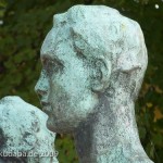 Skulpturen-Gruppen "Menschenpaar" von Georg Kolbe am Maschsee in Hannover, Detailansicht vom Männerkopf